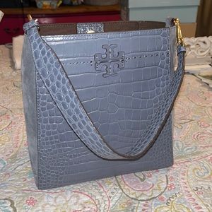 Tory Burch McGraw croc-embossed leather hobo bag